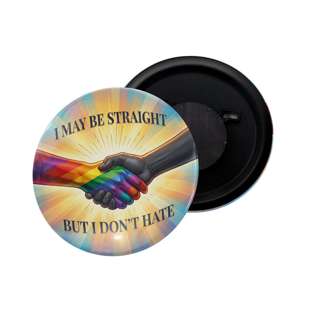 dhcrafts Fridge Magnet Blue Color LGBTQ I May Be Straight But I Don't Hate D4 Glossy Finish Design Pack of 1